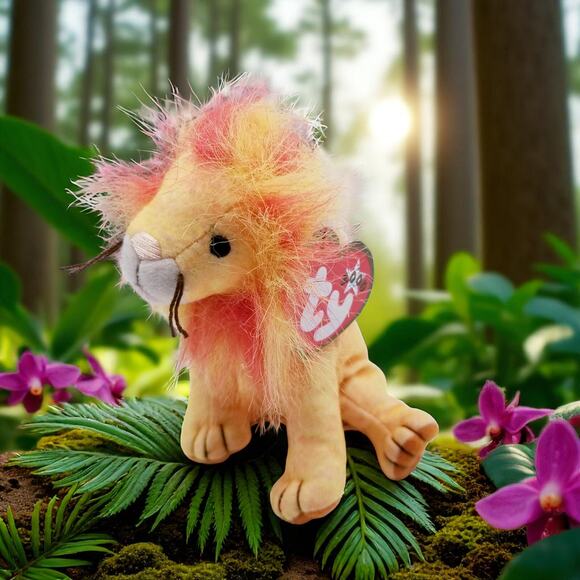 BUSHY THE LION - TY Beanie Baby - Teenie Beanie Babies (Year 2000) 7" - Picture 2 of 7